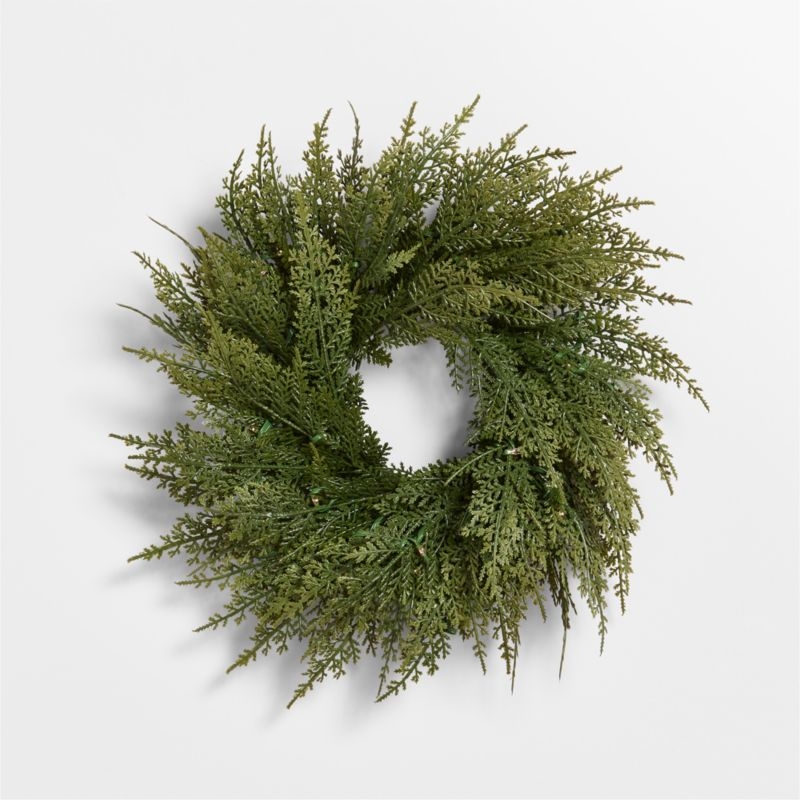 Faux Pre-Lit Hemlock Mini Wreath 14" - Image 2