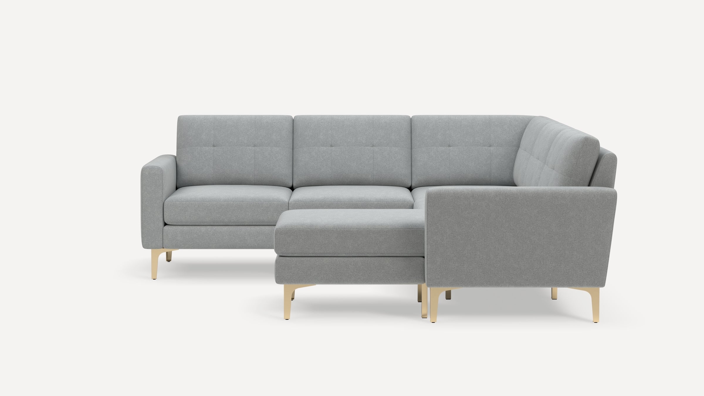 Nomad 5-Seat Corner Sectional with Chaise - Heather Charcoal - Performance Chenille / Walnut - Wood / Block - Image 4