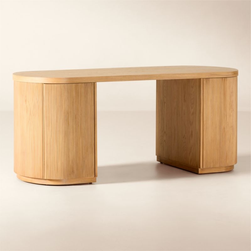 Reid 70" Oval Light Oak Storage Desk - Image 5