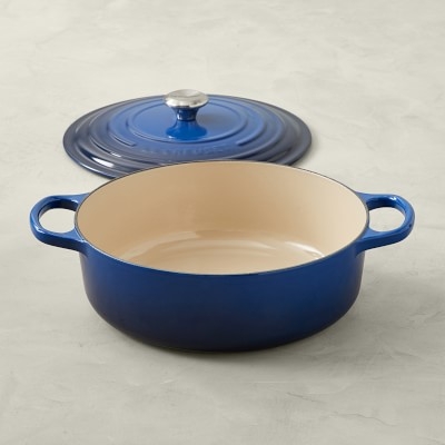 Le Creuset Signature Enameled Cast Iron Round Wide Dutch Oven, 6 3/4-Qt., French Grey - Image 3