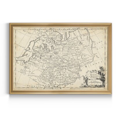 Map of Russia - Picture Frame Graphic Art Print on Canvas - Image 0