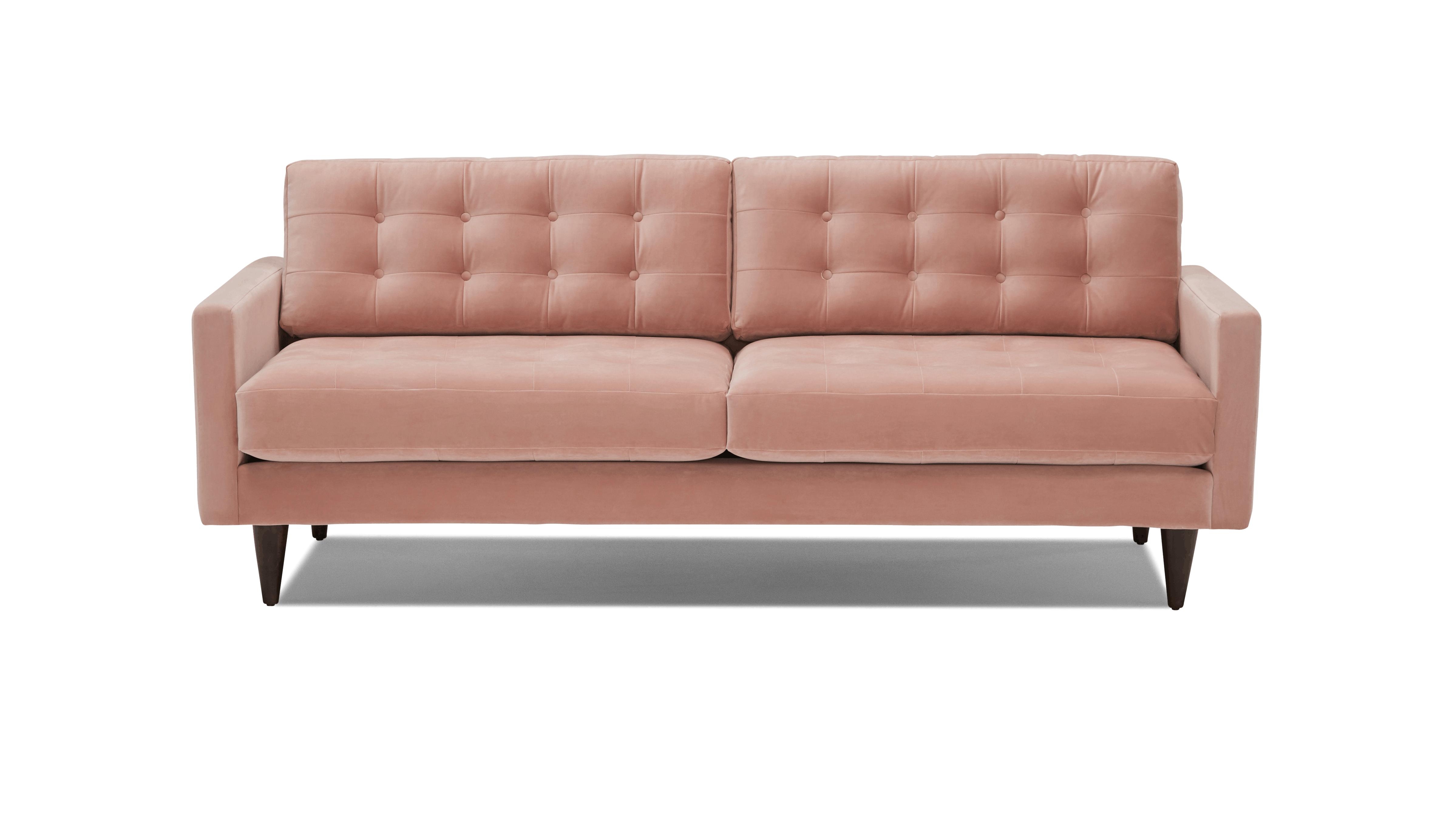Pink Eliot Mid Century Modern Sofa - Royale Blush - Mocha - Image 0