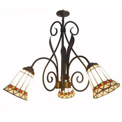 Charlton Home®® Tiffany Style Glass & Steel Ceiling Lamp With 3 Arms Flower Chandelier Fixture 7C83EC953DC4439984C070FFC41D587C - Image 0