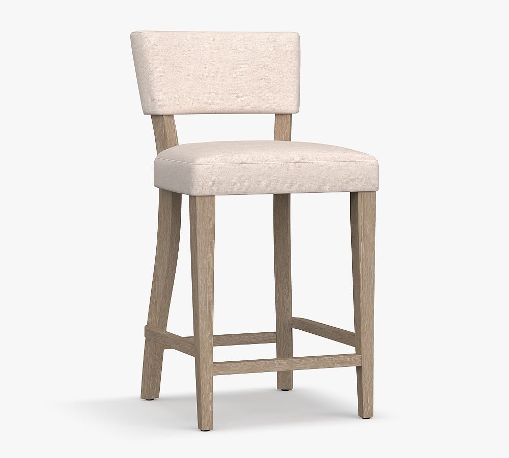 Payson Upholstered Counter Height Bar Stool, Seadrift Leg, Park Weave Charcoal - Image 0