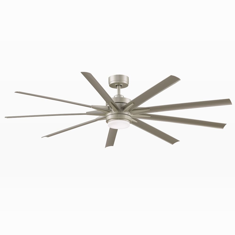 Modern LED Ceiling Fan, 72", Brushed Nickel - Image 0