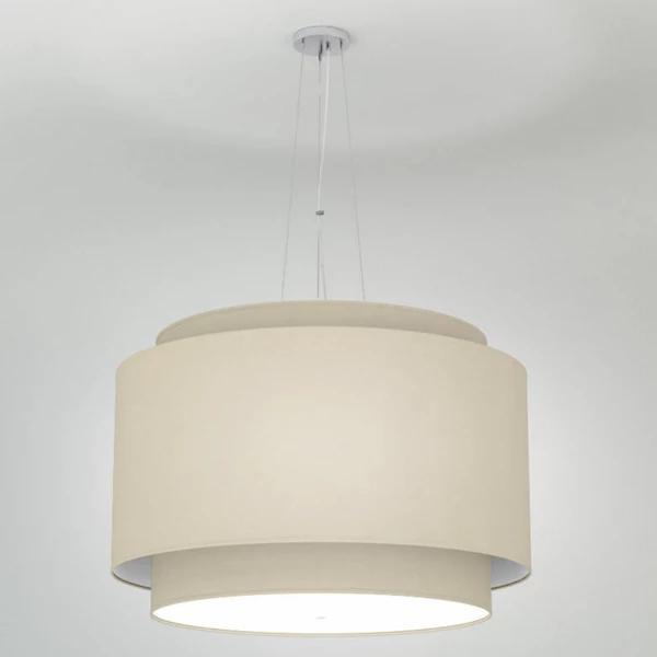 Alicia Linen Double Drum Pendant - Image 0