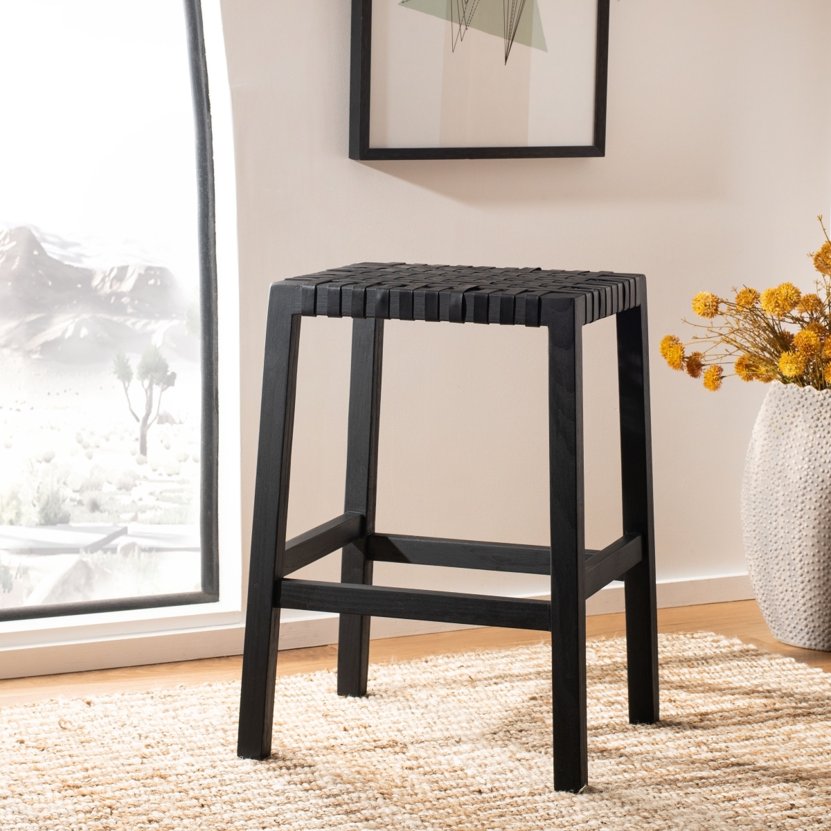 Capri Counter Stool - Black - Safavieh - Image 6