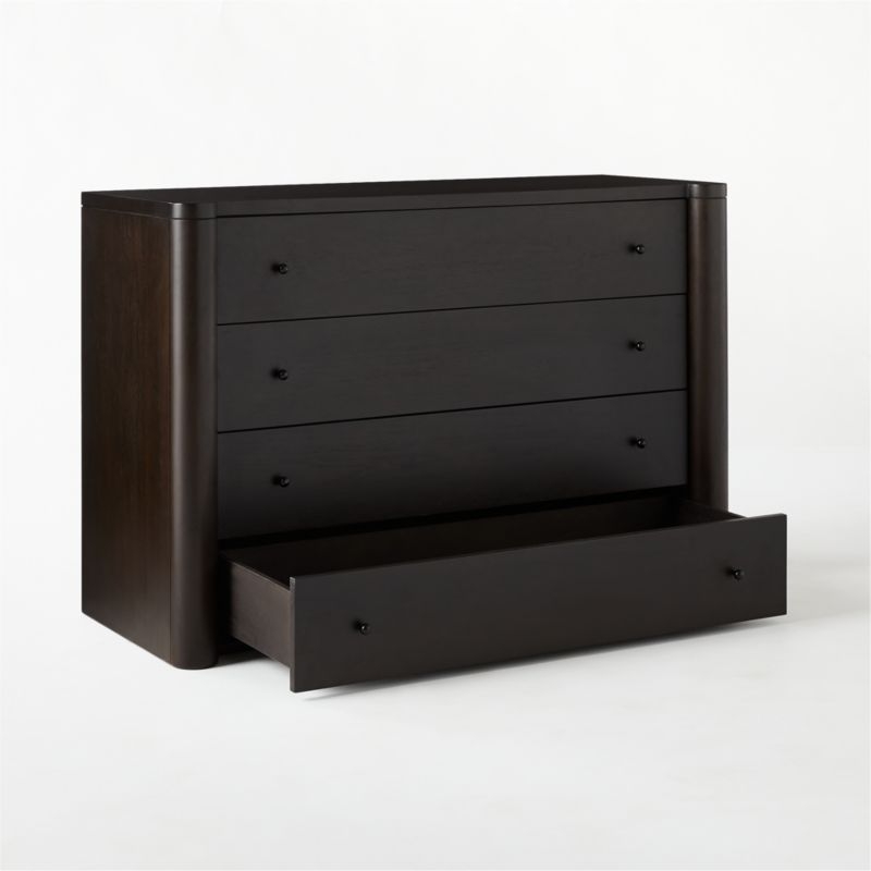 Port Low 4-Drawer Blackened Walnut Wood Dresser by Kara Mann - Image 4