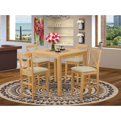 Goleta Counter Height Rubberwood Solid Wood Dining Set - Image 0