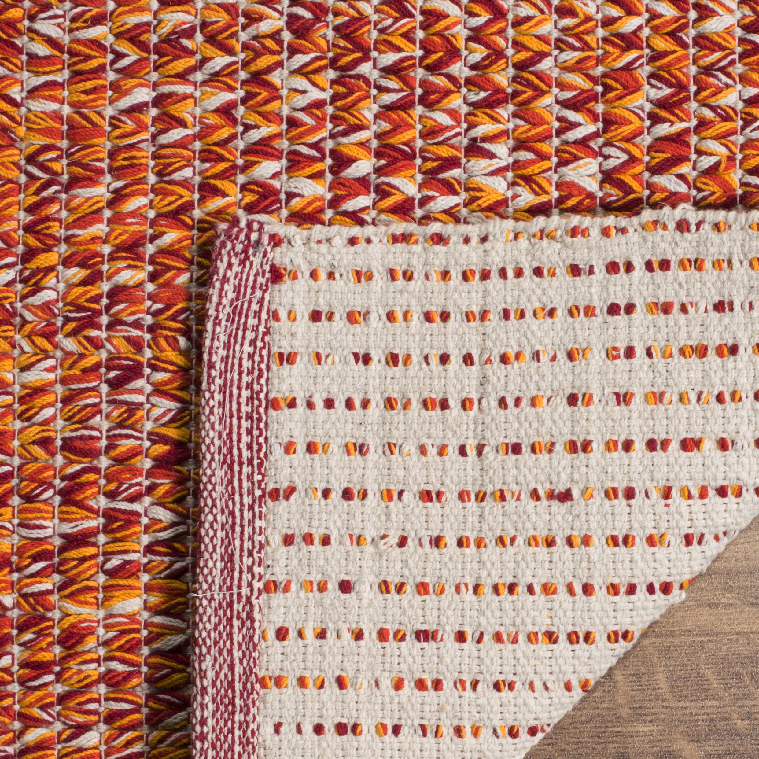 Arlo Home Hand Woven Area Rug, MTK602D, Orange/Multi,  3' X 5' - Image 2