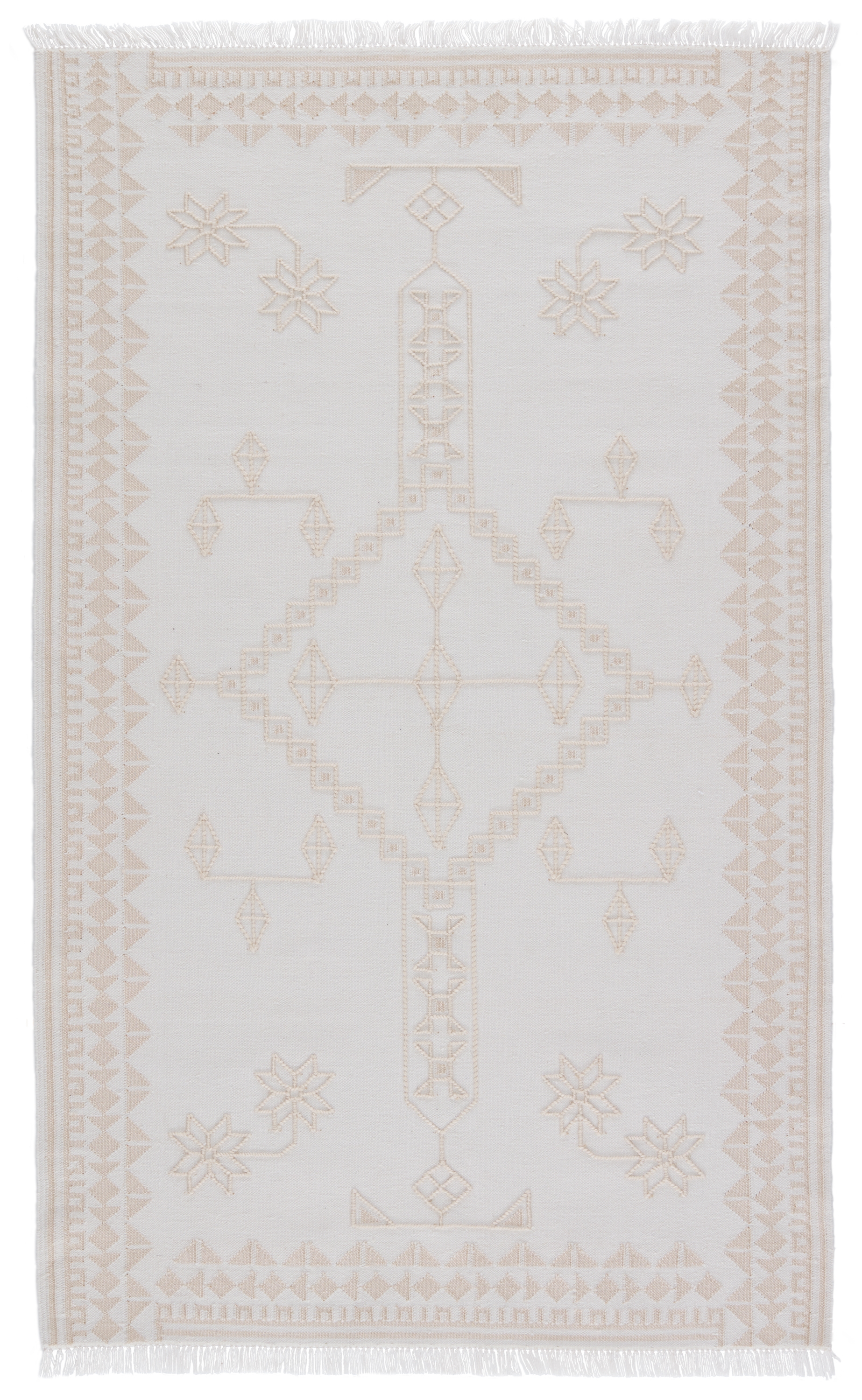 Ollin Indoor/ Outdoor Medallion White/ Cream Area Rug (10'X14') - Image 0