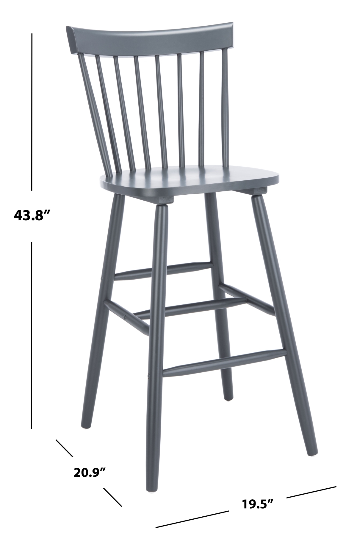 Providence Bar Stool - Grey - Safavieh - Image 7