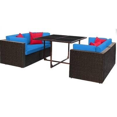Outdoor 5 Piece Patio Dining Sets With Tempered Glass Table - Image 0