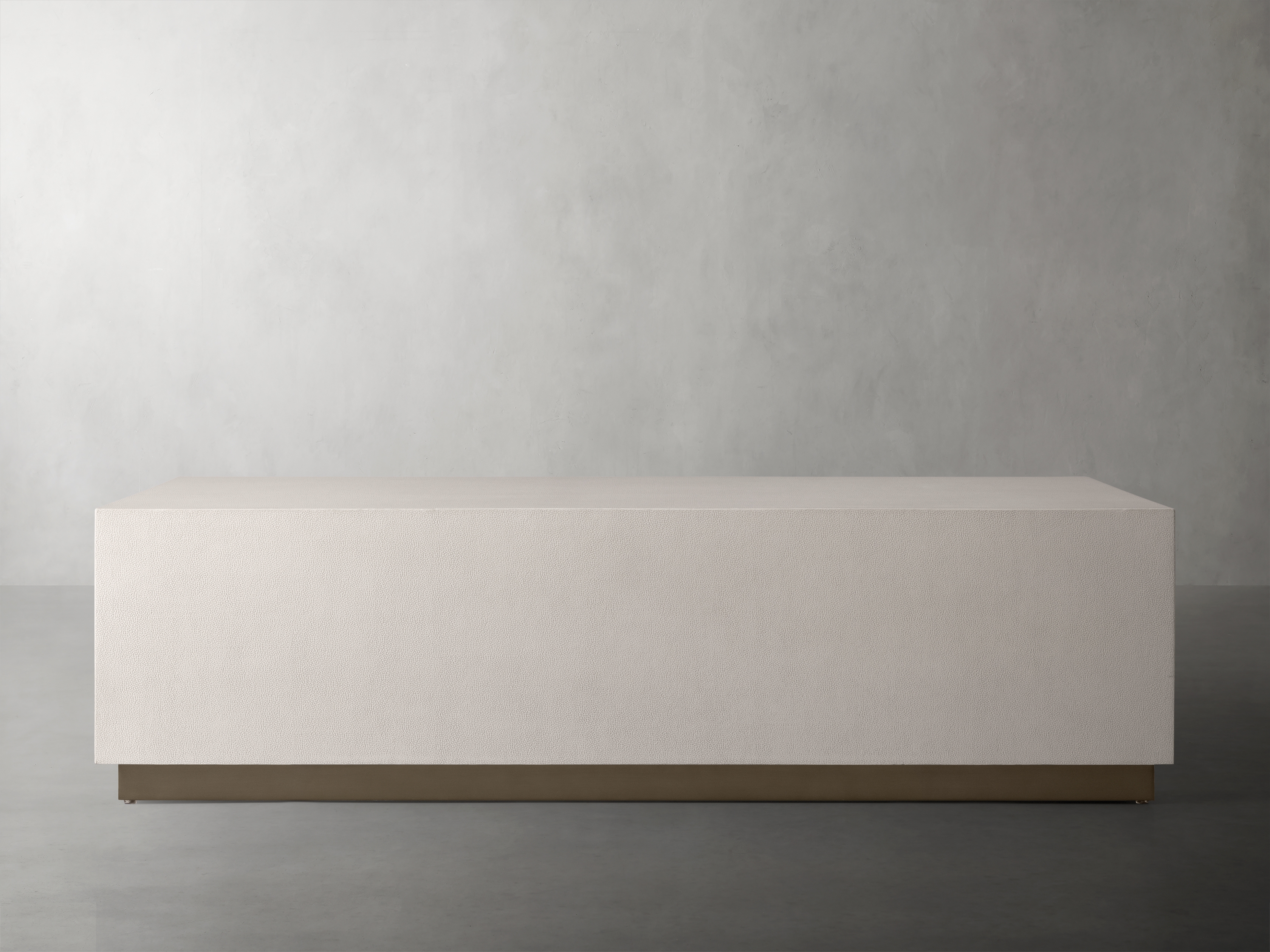 Malone Plinth Coffee Table in Shagreen White  Bone - Image 0