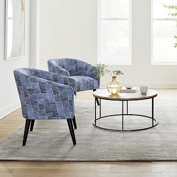Deco Chair, Performance Velvet, Ink Blue - Image 1