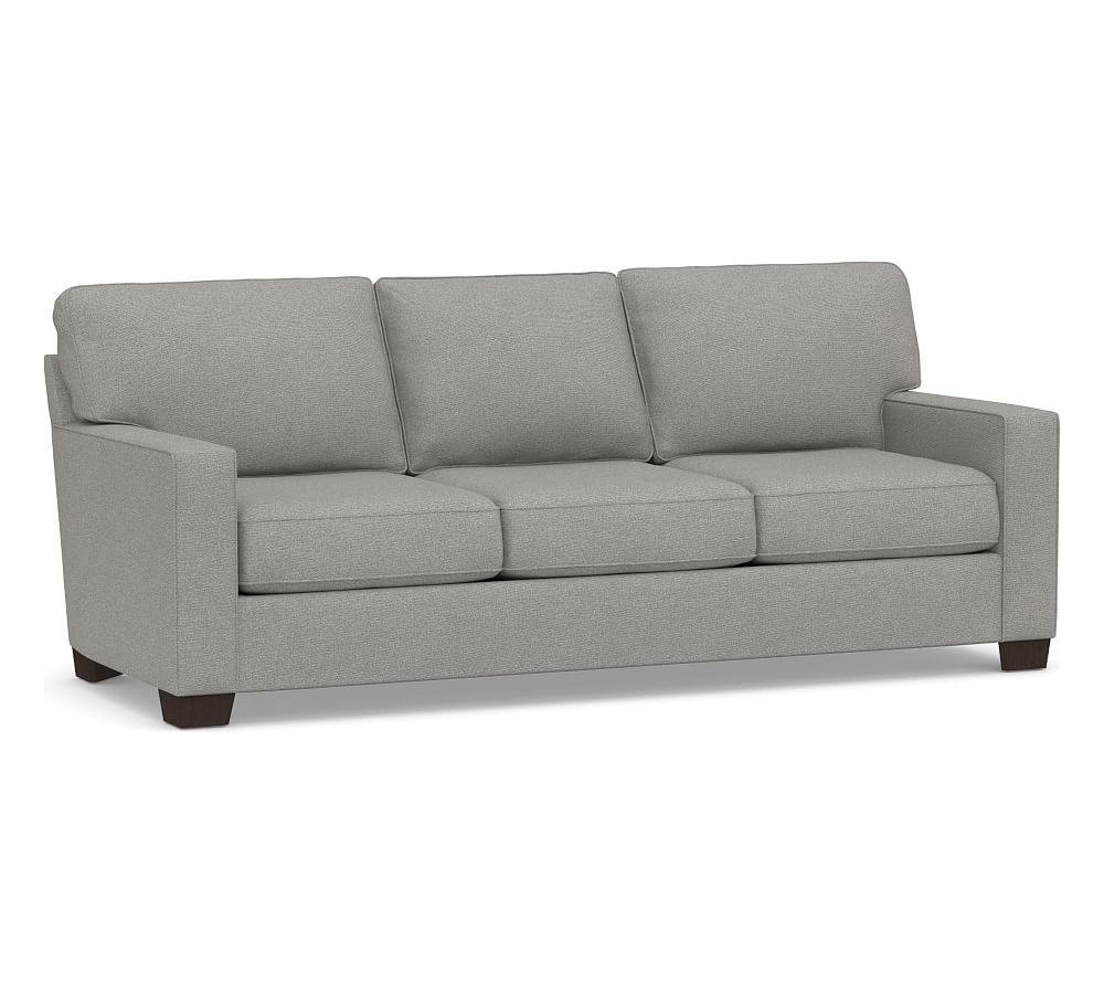 Buchanan Square Arm Upholstered Grand Sofa 89.5", Polyester Wrapped Cushions, Performance Heathered Basketweave Platinum - Image 0