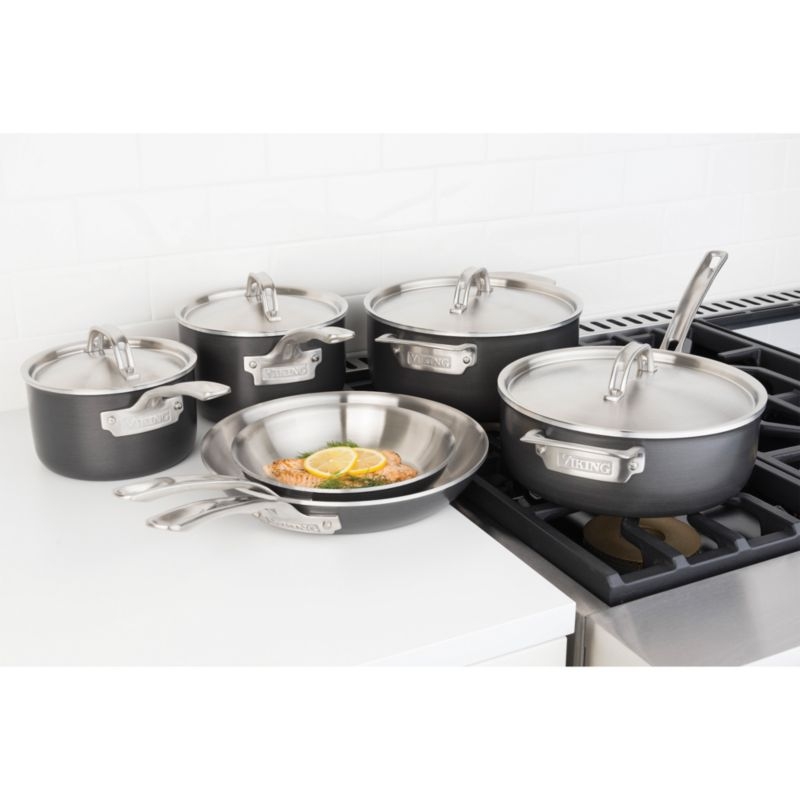 Viking ® 5-Ply Hard-Anodized 10-Piece Cookware Set with Stainless Steel Interiors - Image 2