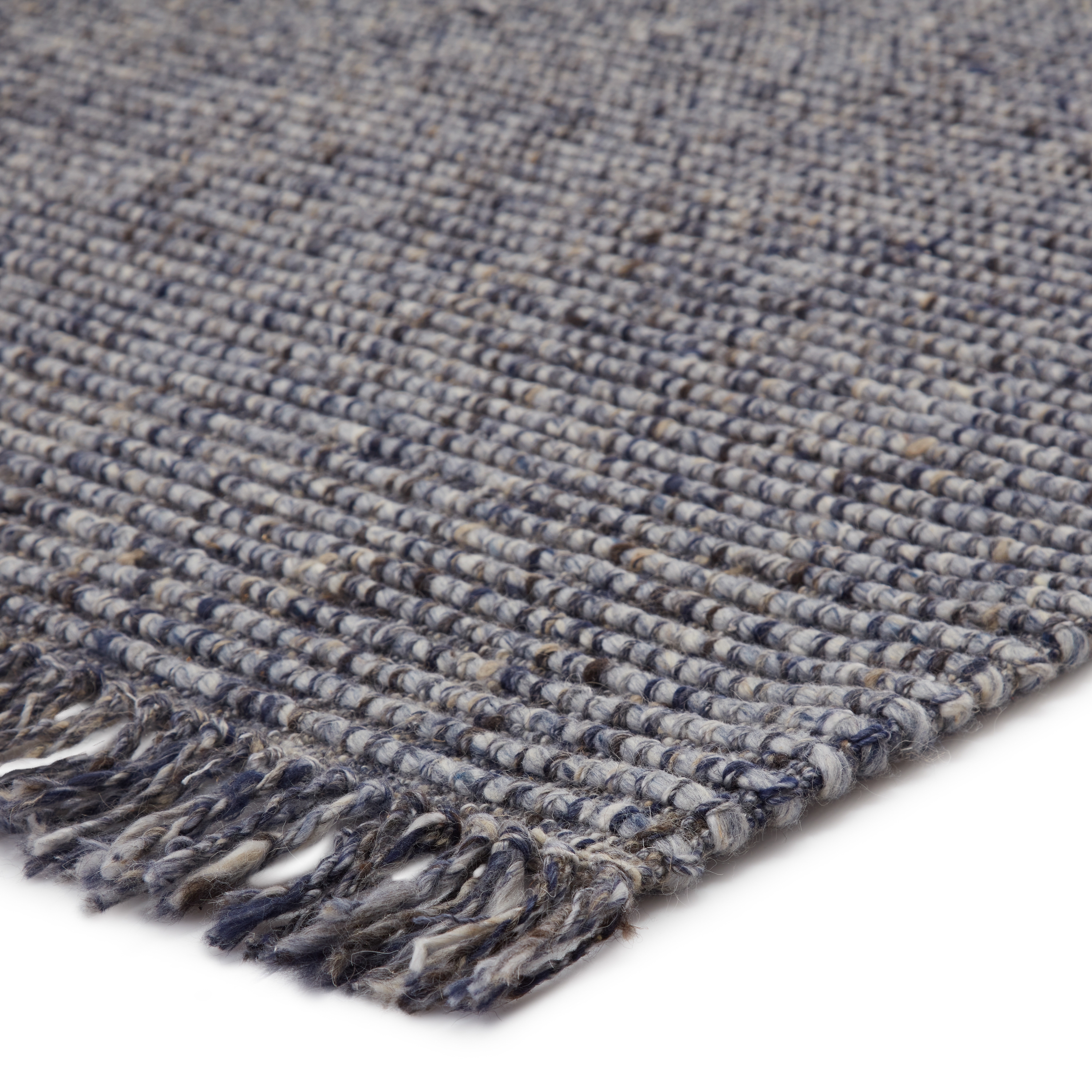 Caraway Handwoven Solid Blue/ Gray Area Rug (5'X8') - Image 1