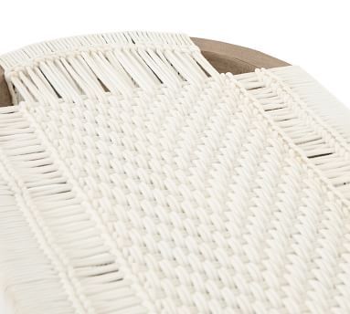 Keiko Teak Woven Bench, Brown & White - Image 3