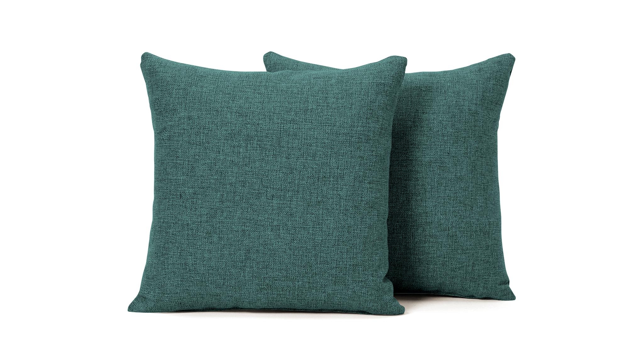 Green Decorative Mid Century Modern Knife Edge Pillows 18 x 18 (Set of 2) - Essence Aqua - Image 0