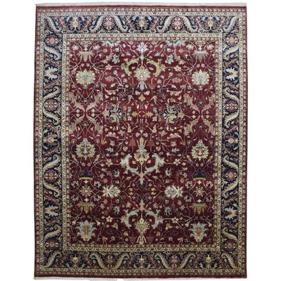 One-of-a-Kind Hand-Knotted 8' x 10' Wool Area Rug in Red/Blue - Image 0