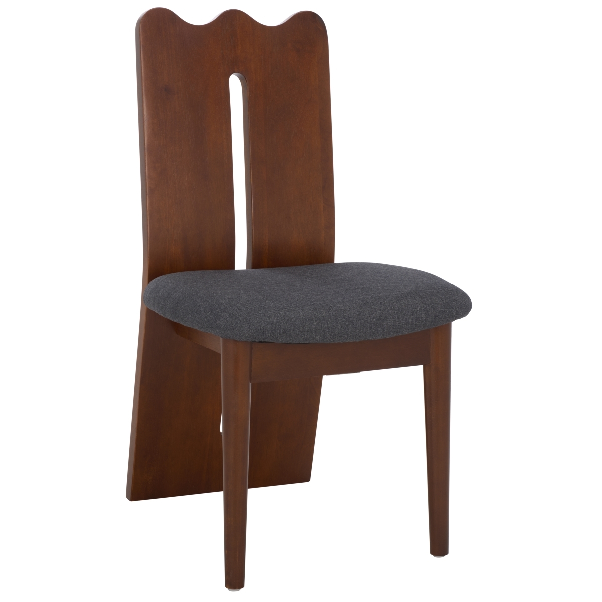 Kieran Dining Chair - Grey / Walnut - Safavieh - Image 4