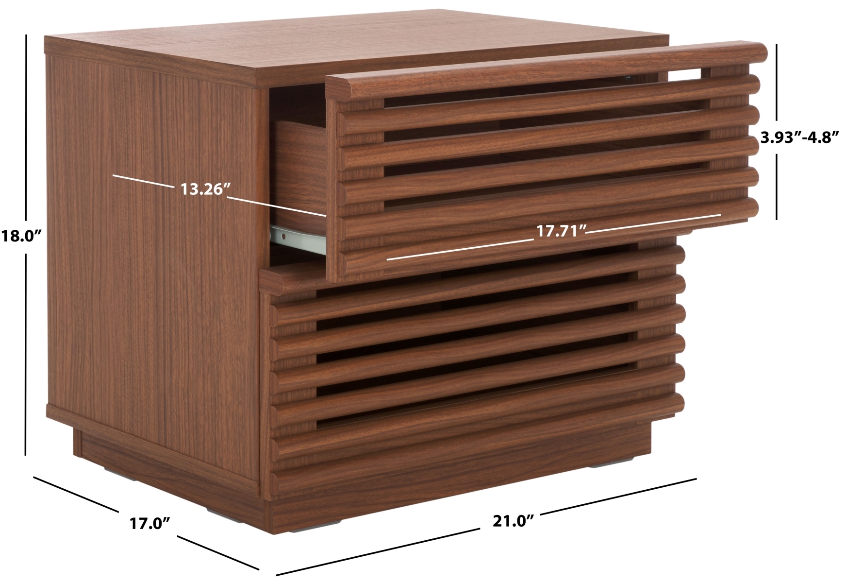 Averi 2 Drawer Nightstand - Dark Walnut - Safavieh - Image 9