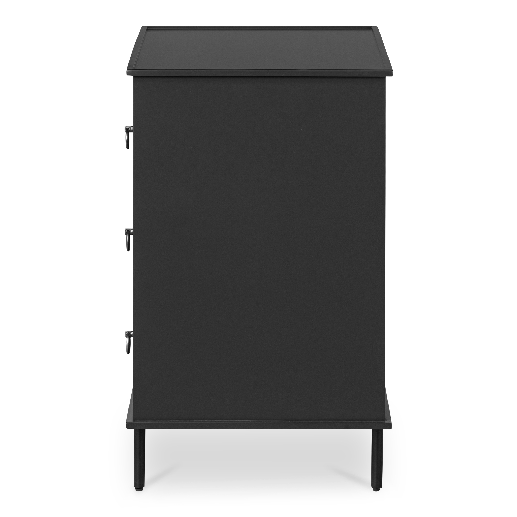 Reagan 3 Drawer Nightstand Black - Image 2