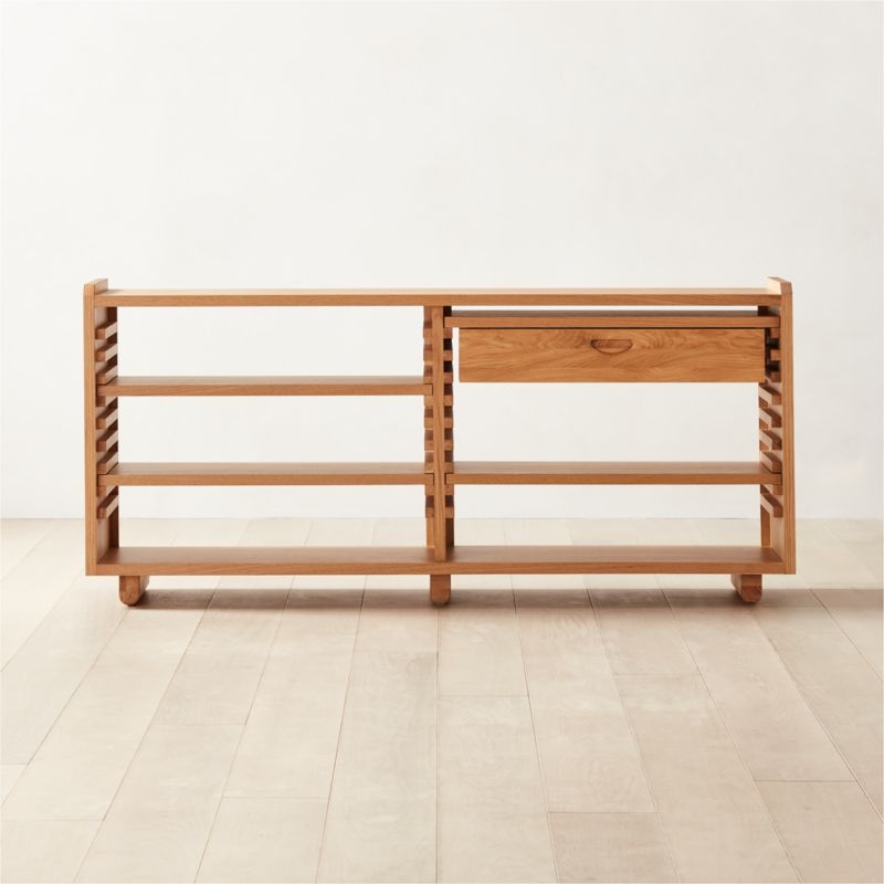 Ventura White Oak Low Bookcase - Image 1