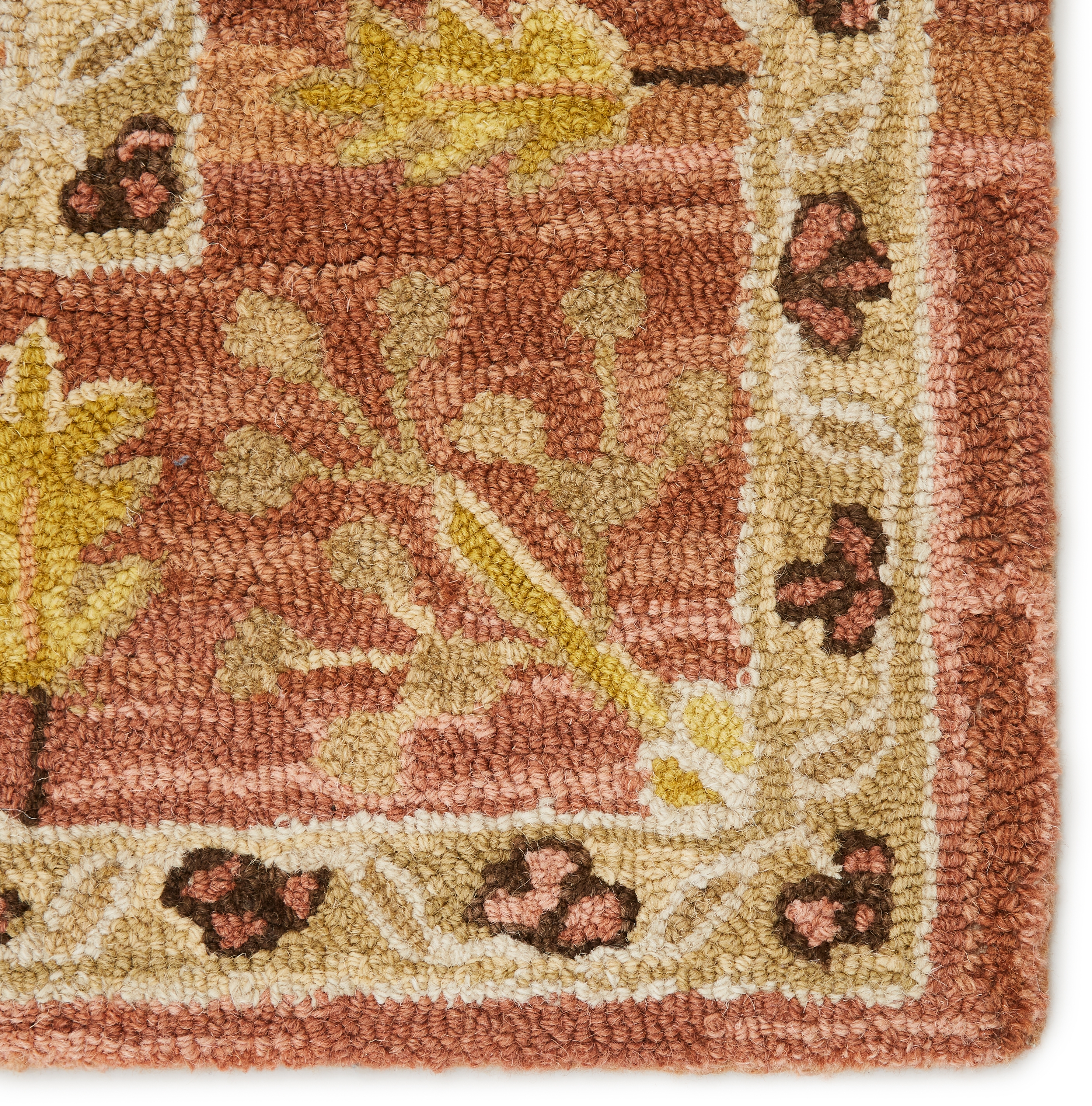 Vibe by Ahava Handmade Oriental Pink/ Gold Area Rug (9'X12') - Image 3