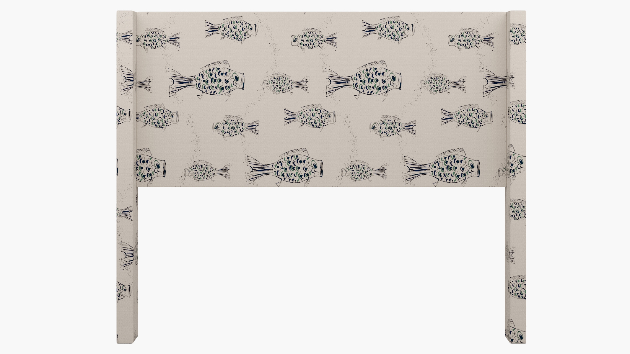 Modern Wingback Headboard, Canvas Sakana, Queen - Image 1