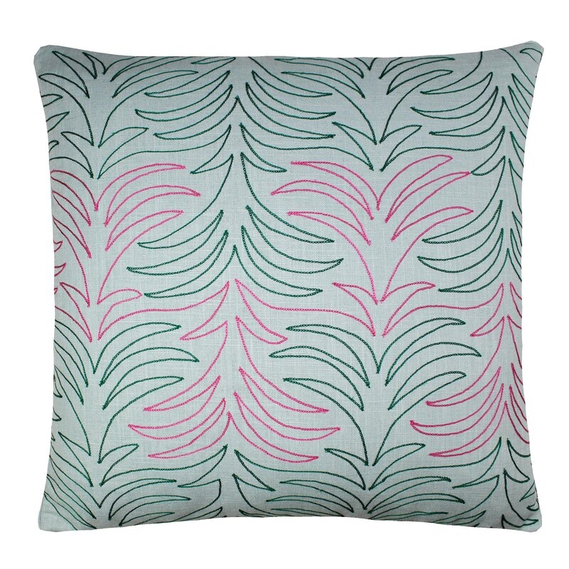 Tourmaline Home Villosa Palm Leaf Square Linen Pillow Cover & Insert - Image 0