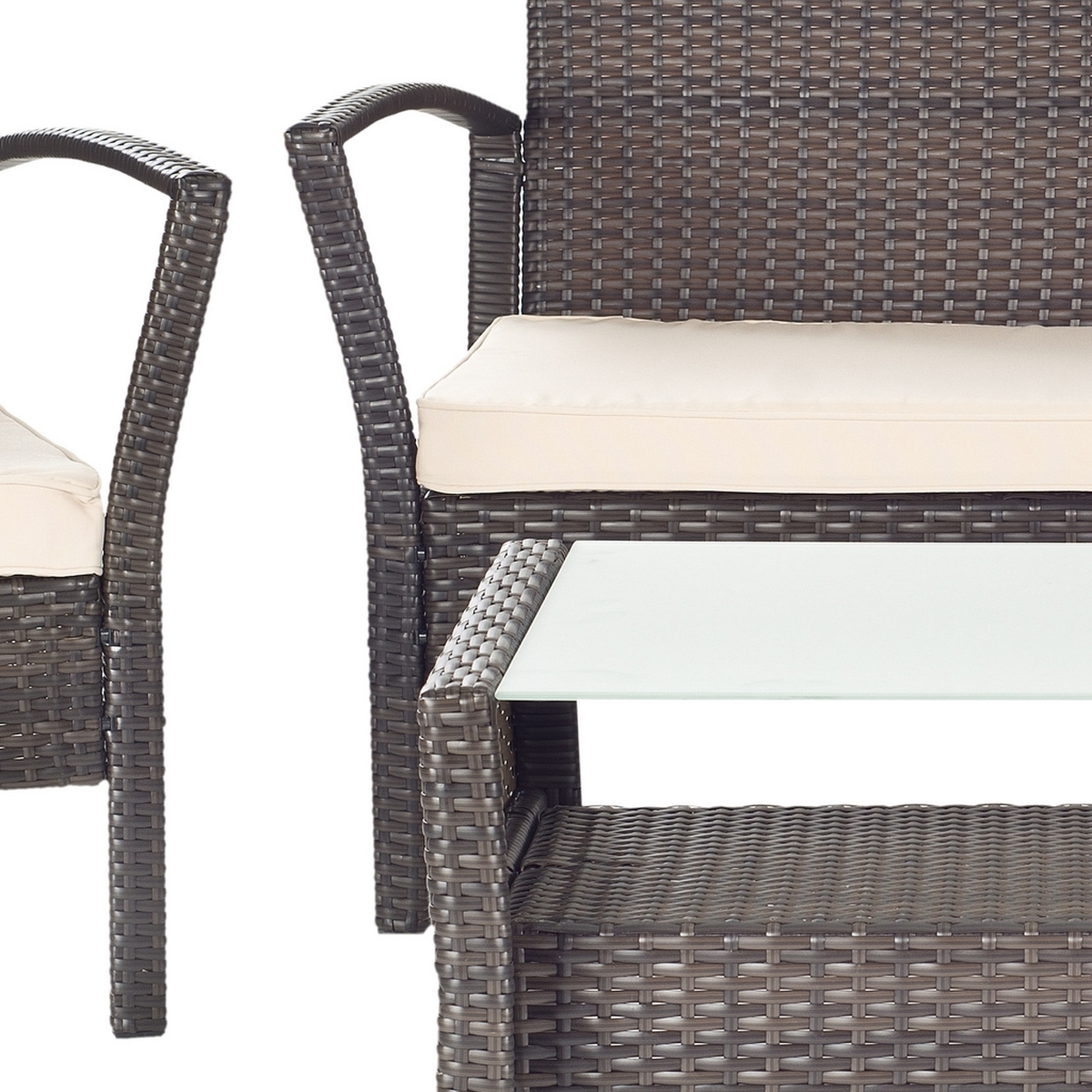 Avaron 4 Pc Outdoor Set - Brown/Beige - Safavieh - Image 1