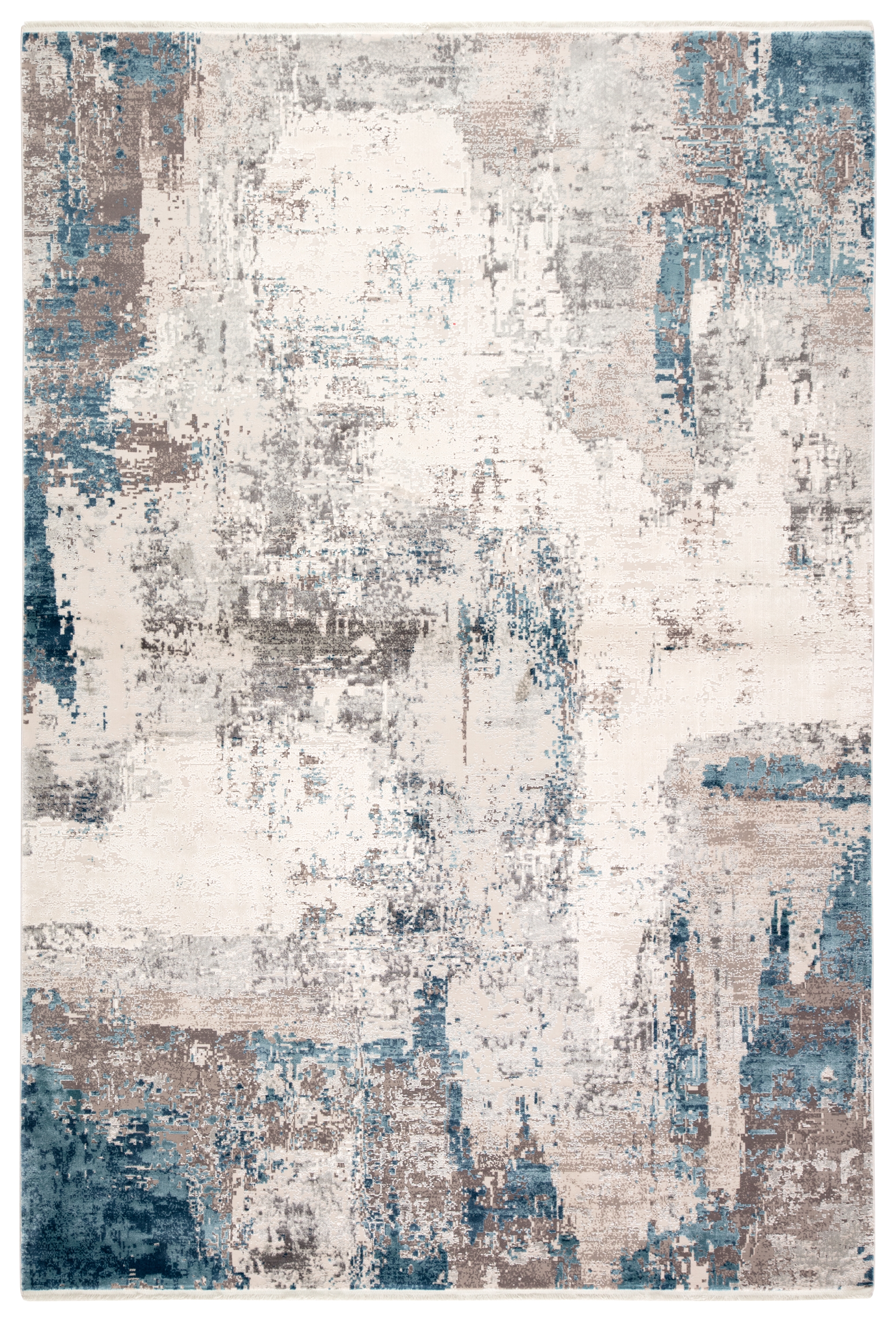 Skyler Abstract Gray/ Blue Area Rug (7'6"X9'6") - Image 0