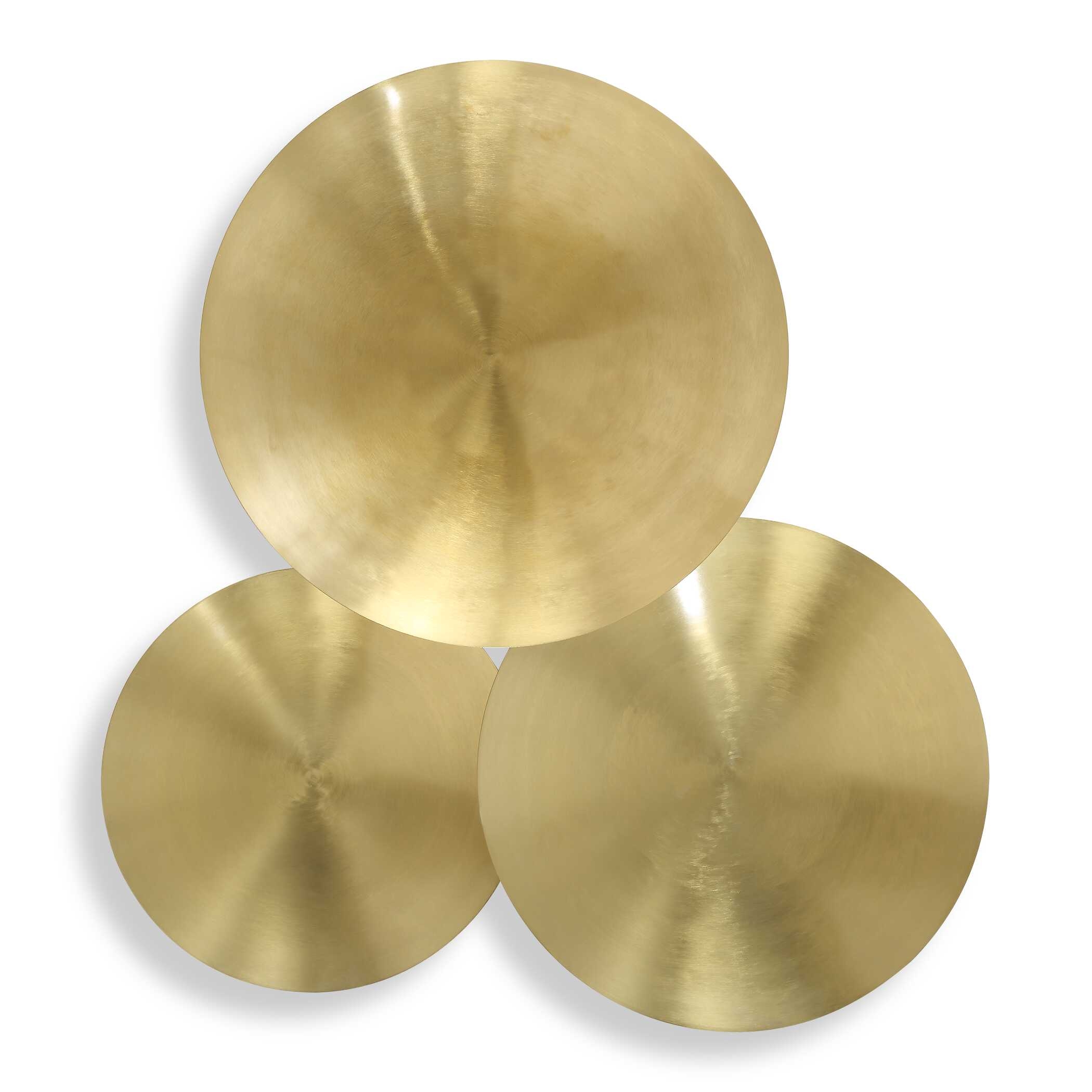 Cymbalic Round Brass Wall Art Set/3 - Image 0