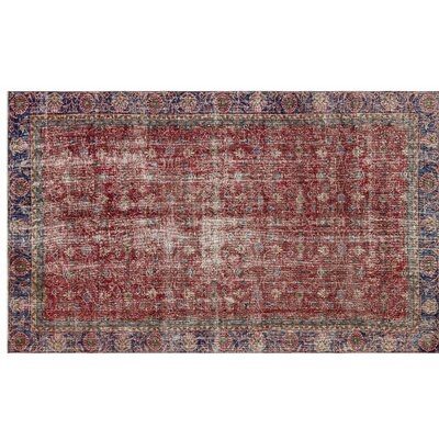 One-of-a-Kind Rocland Hand-Knotted 1960s Turkish Navy/Maroon 6' x 9'11" Area Rug - Image 0