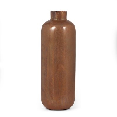 Burnt Copper 14" Metal Table Vase - Image 0
