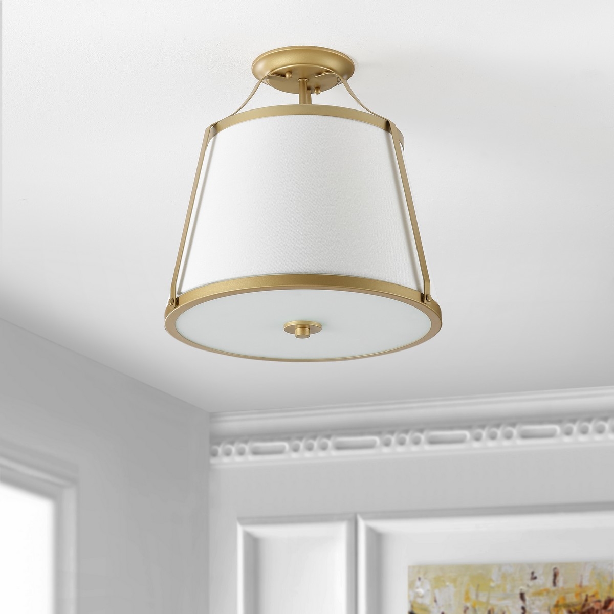 Lanis 3Lt 15" Flush Mount - White/Gold - Image 2