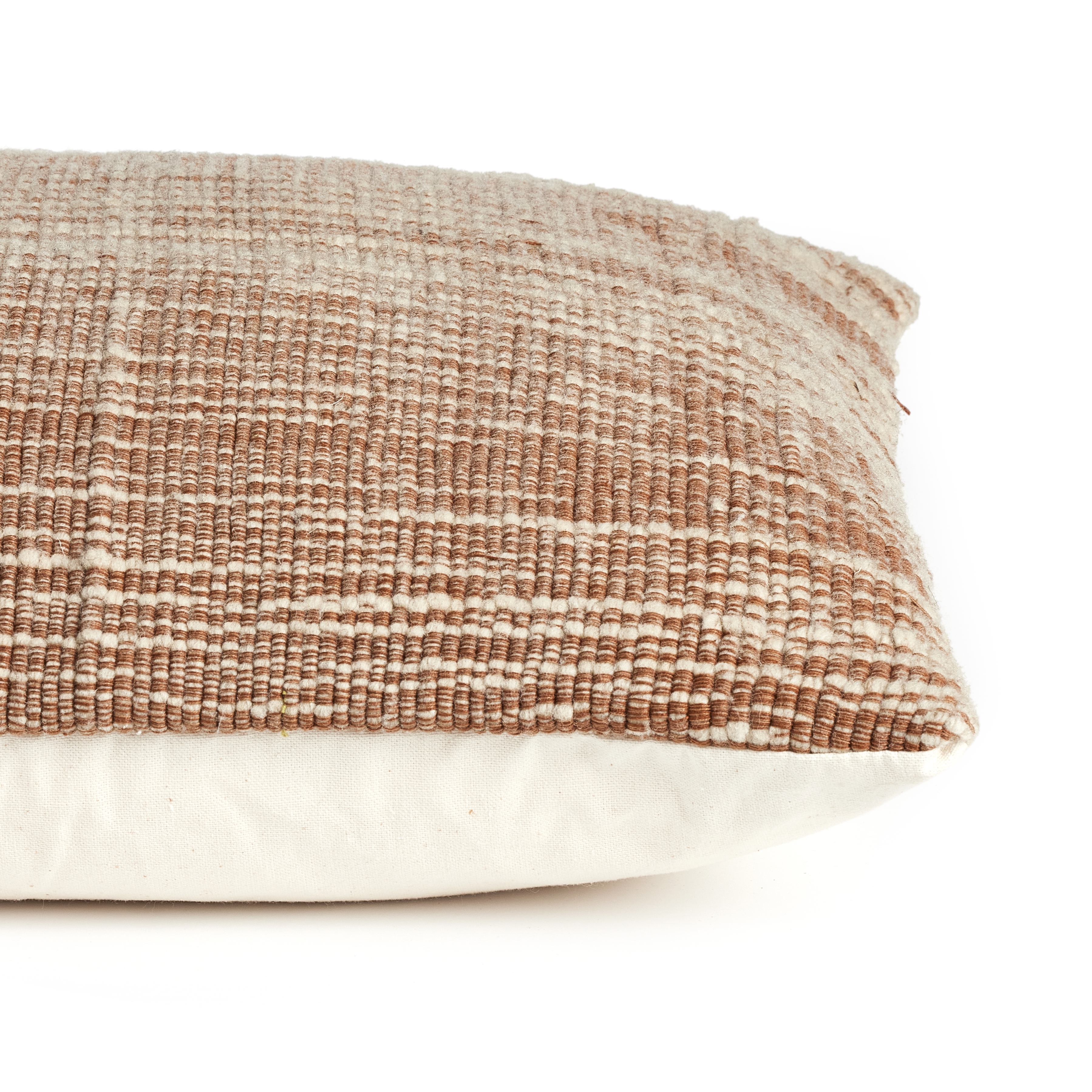Handwoven Stripe Wool Pillow-Ntrl-20x20 - Image 5