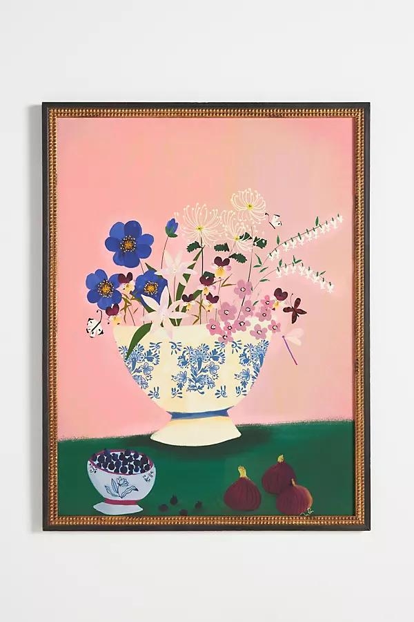 Delft Wildflowers in Pink Wall Art - Image 0