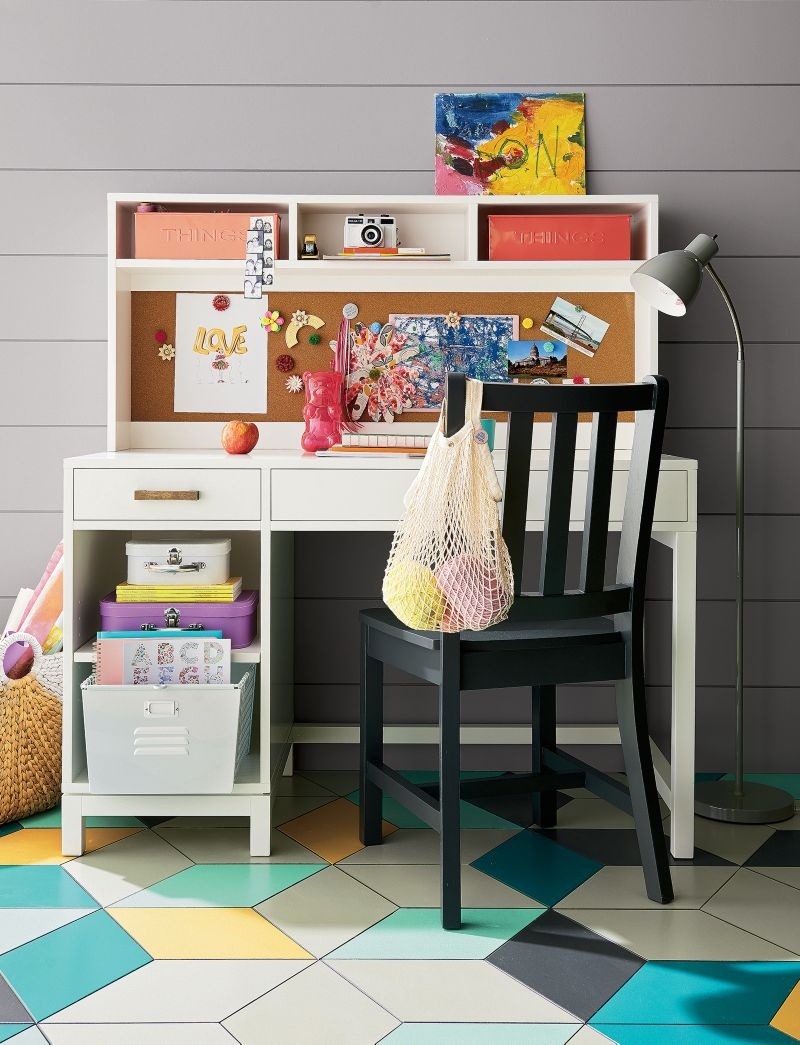 Parke White Wood 2-Drawer Kids Desk with Hutch - Image 6