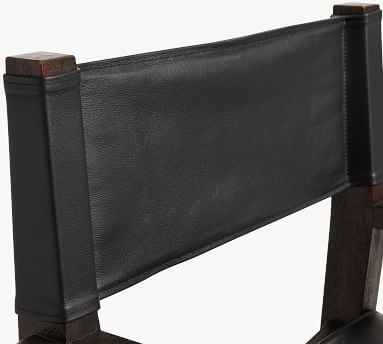 Segura Leather Dining Armchair, Blackened Oak Frame , Statesville Pebble - Image 3