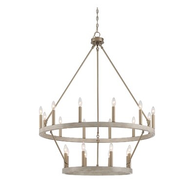 Kaltag 20 - Light Candle Style Wagon Wheel Chandelier - Image 0