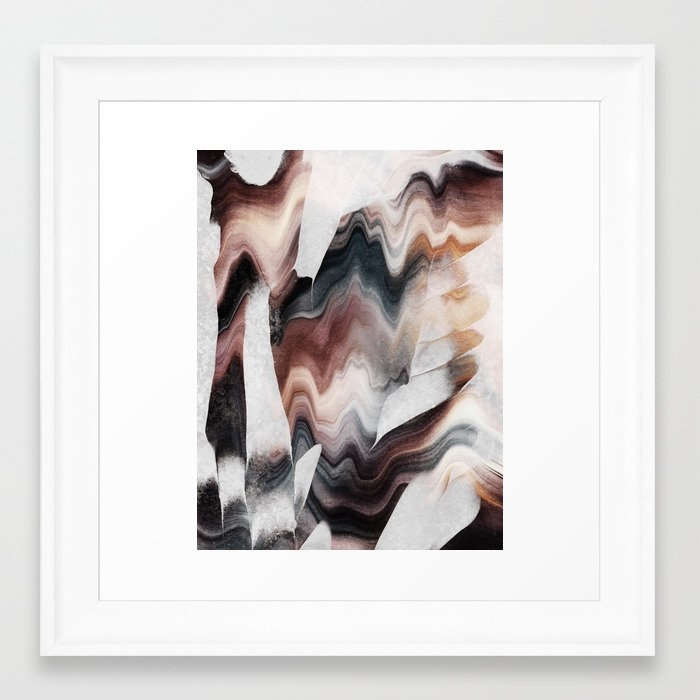 Earthy Flow Framed Art Print by Elisabeth Fredriksson - Scoop White - X-Small 10" x 10"-12x12 - Image 0