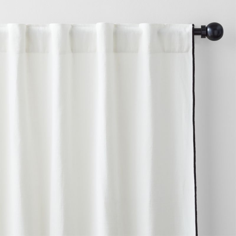 Crisp White Merrow Stitch Organic Cotton Window Curtain Panel 52"x84" - Image 2