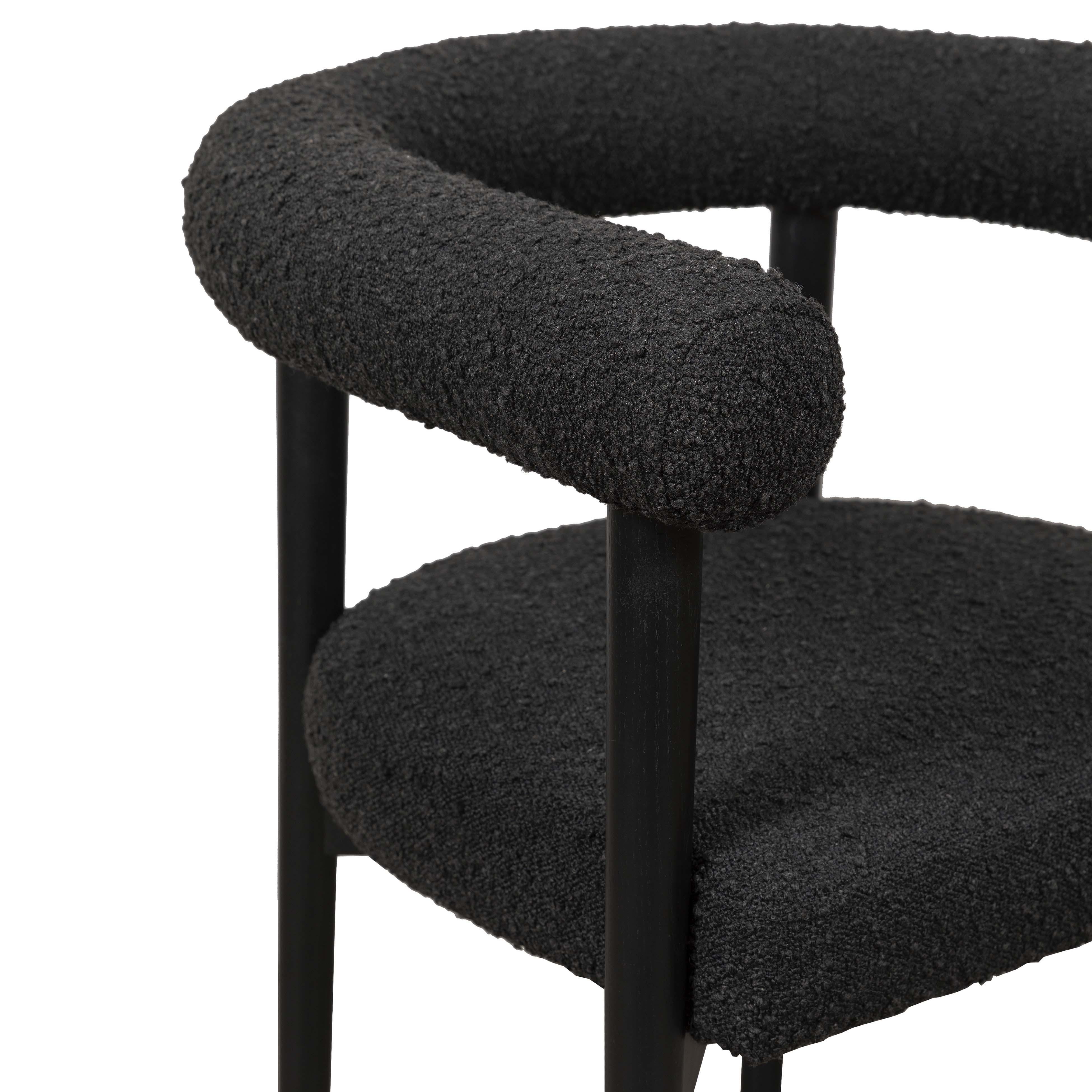 Spara Black Boucle Dining Chair - Image 2
