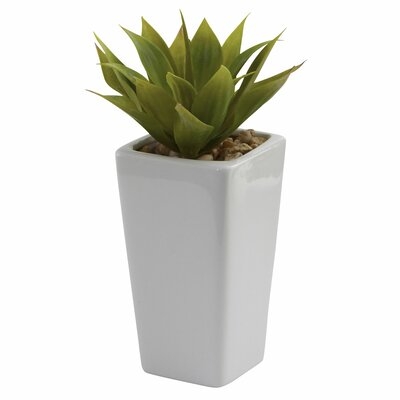  4" Artificial Succulent Agave Plant in Planter - Image 0
