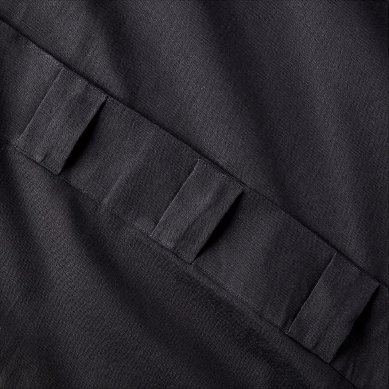 Basketweave Black Cotton Window Curtain Panel 48''x108'' - Image 4