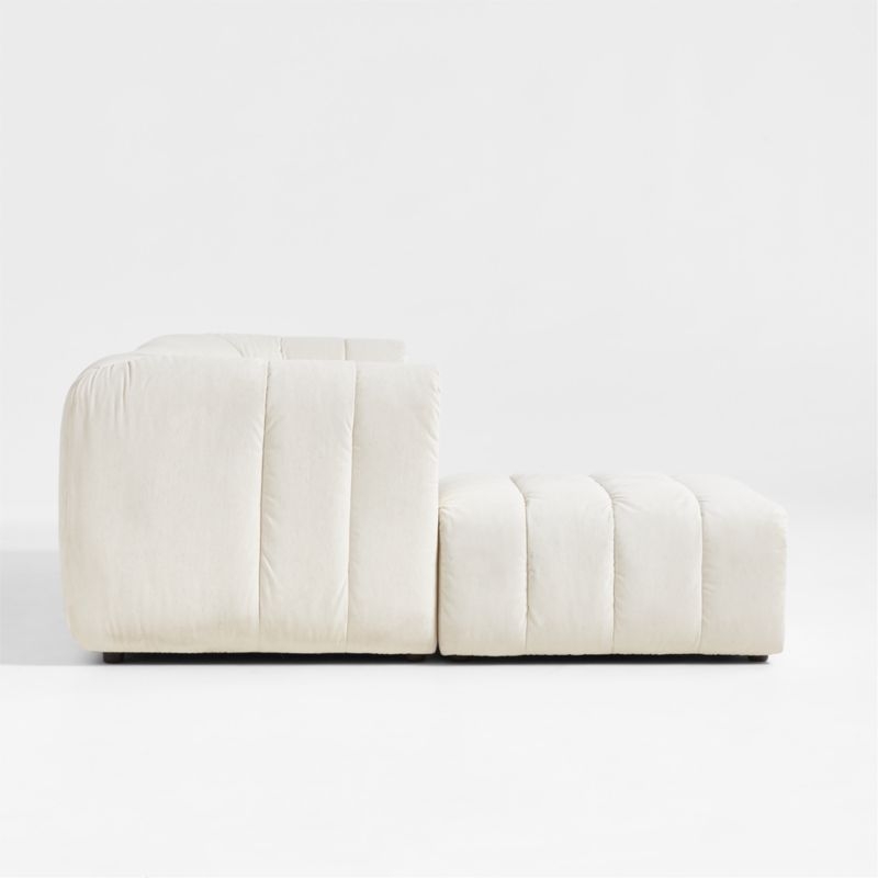 Jade Heathered Ivory 3-Piece Kids Puffer Modular Sofa + Ottoman - Image 2