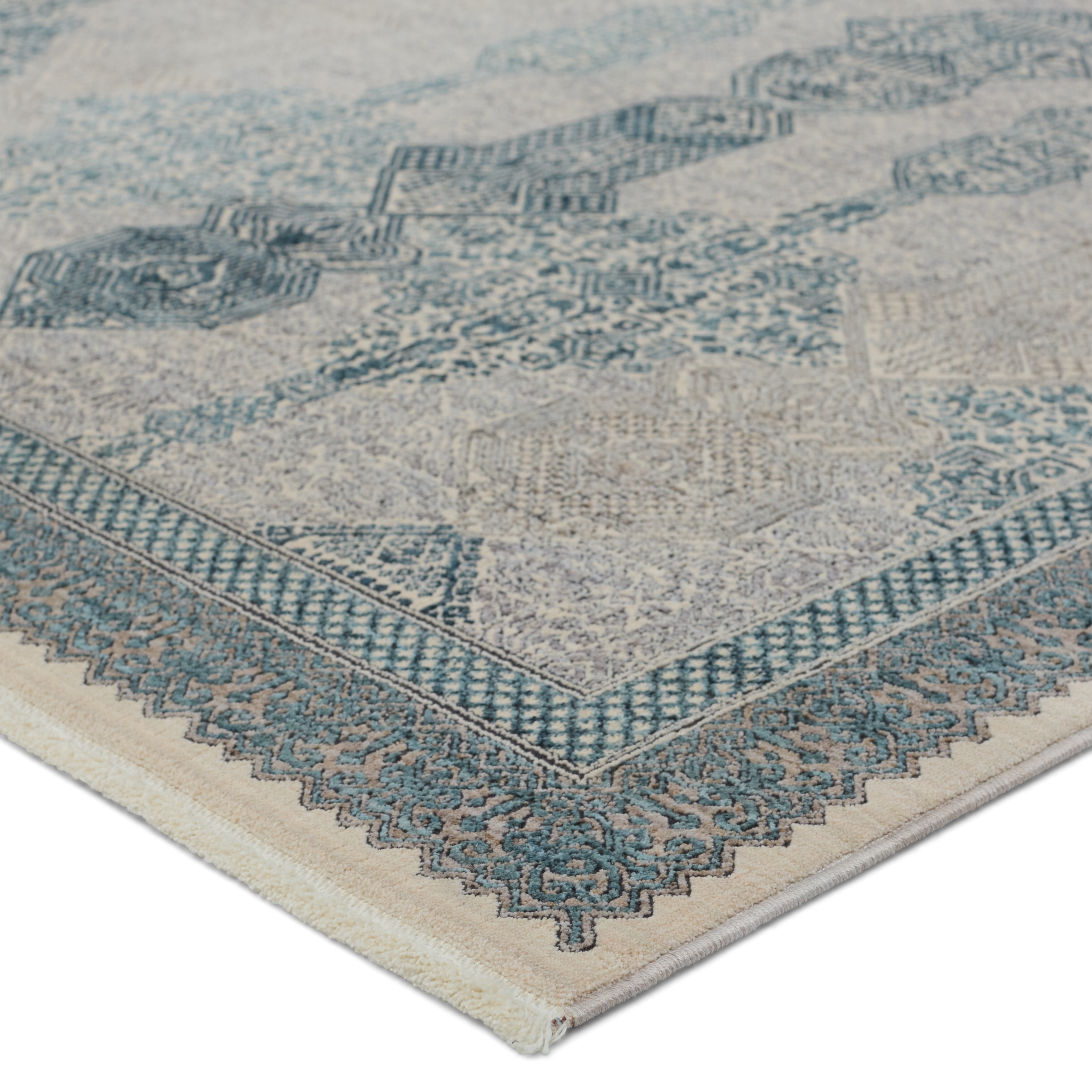 Beaumont Trellis Blue/ Tan Area Rug (6'3"X9'6") - Image 1